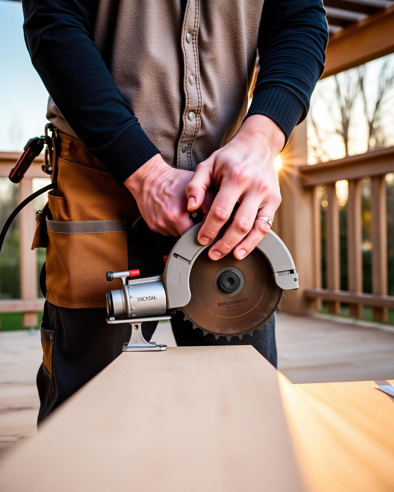 Craftsman building a custom cedar deck
